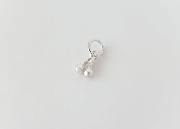 Cerise - Cherry Charm Pendant Plain Silver - Ready to Ship
