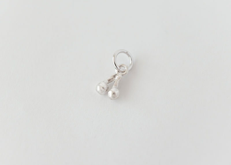 Cerise - Cherry Charm Pendant Plain Silver - Ready to Ship