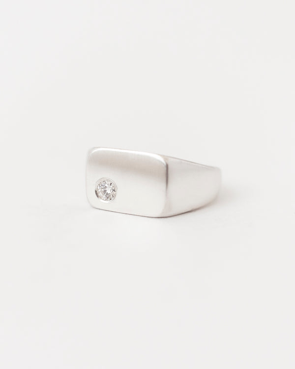 Ellipse Signet Une White Gold