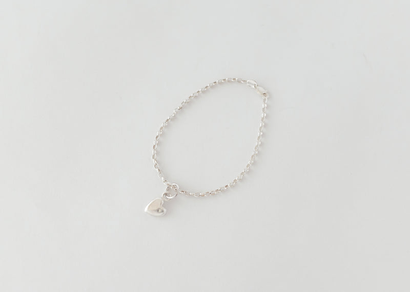 Coeur - Love Charm Bracelet Plain Silver