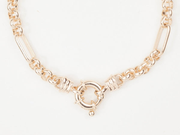 Mixed Links Belcher Bracelet Gold (5.5mm)