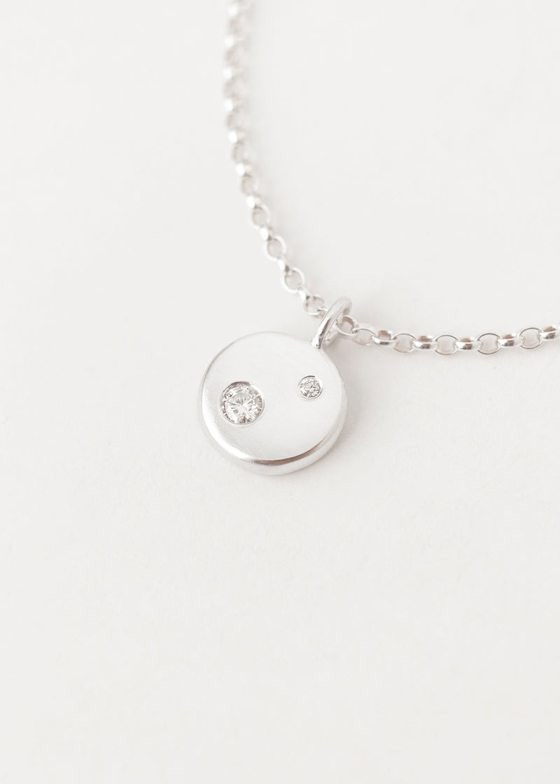 Lune Necklace Deux White Gold