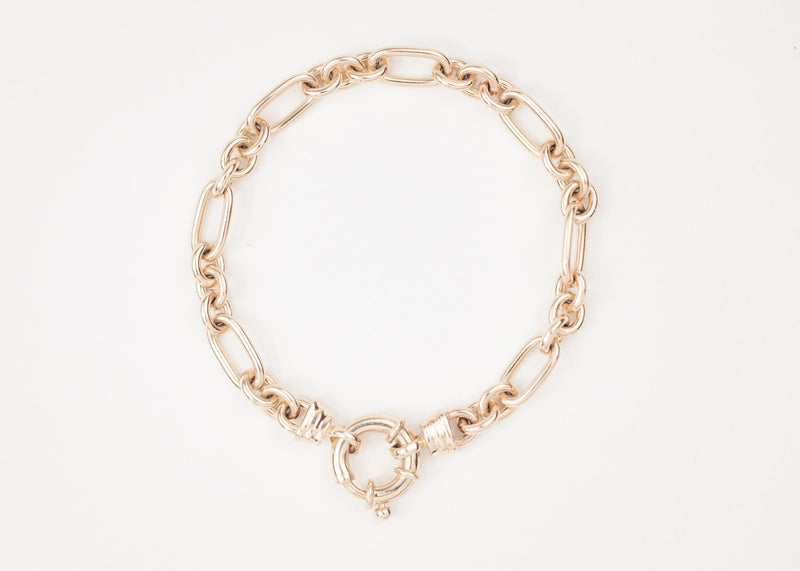 Chunky Mixed Links Belcher Bracelet Gold (6.5mm) - Ready to Ship