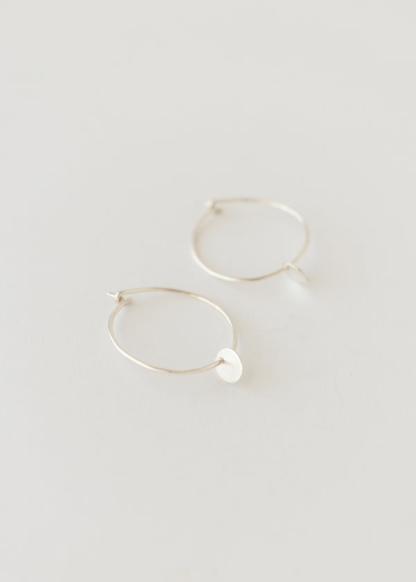 Mix + Match - one mini circle charm or hoop silver