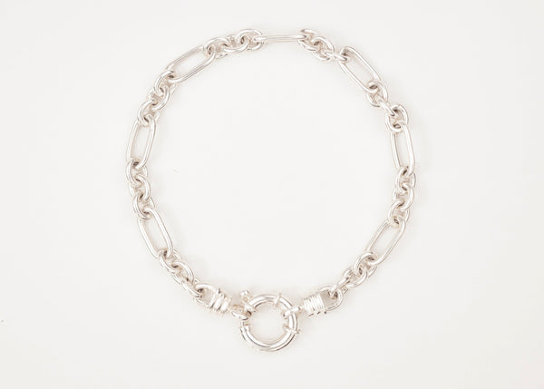 Chunky Mixed Links Belcher Bracelet Silver (6.5mm) - Ready to Ship