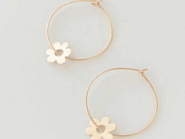 Holy daisy hoops gold - ready to ship