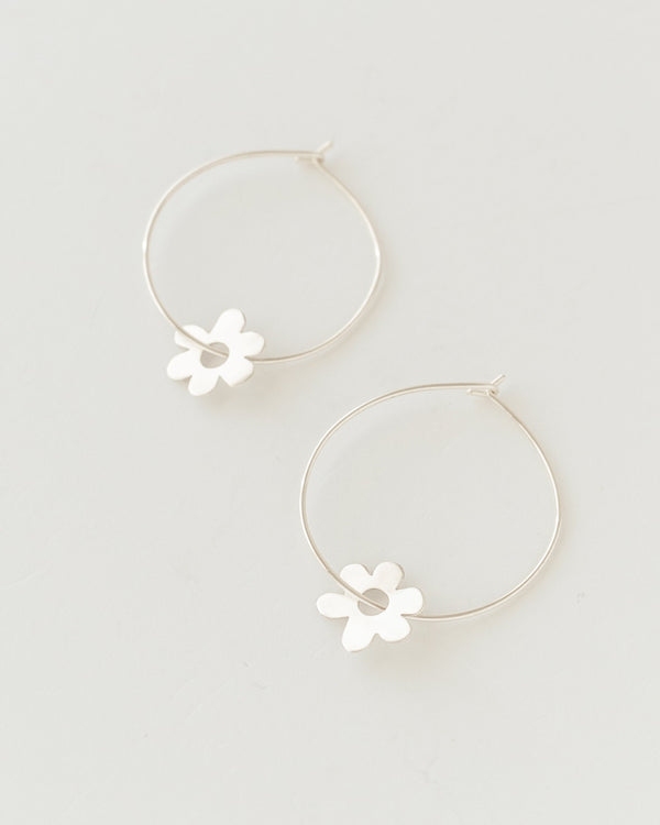 Holy daisy hoops silver - ready to ship
