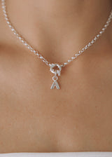 Letter Charm Necklace Silver