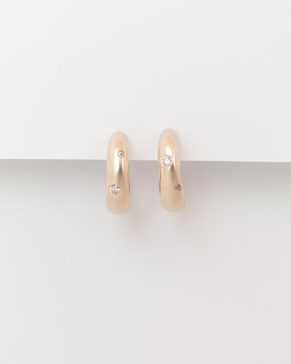 Lune Hoops Deux Yellow Gold