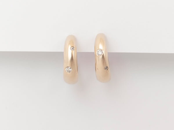 Lune Hoops Deux Yellow Gold