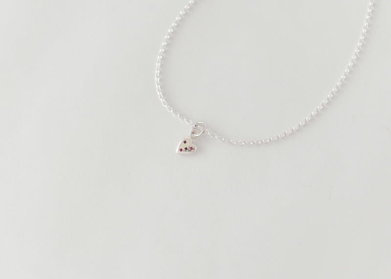 Coeur - Love Charm Necklace Gemstones Silver