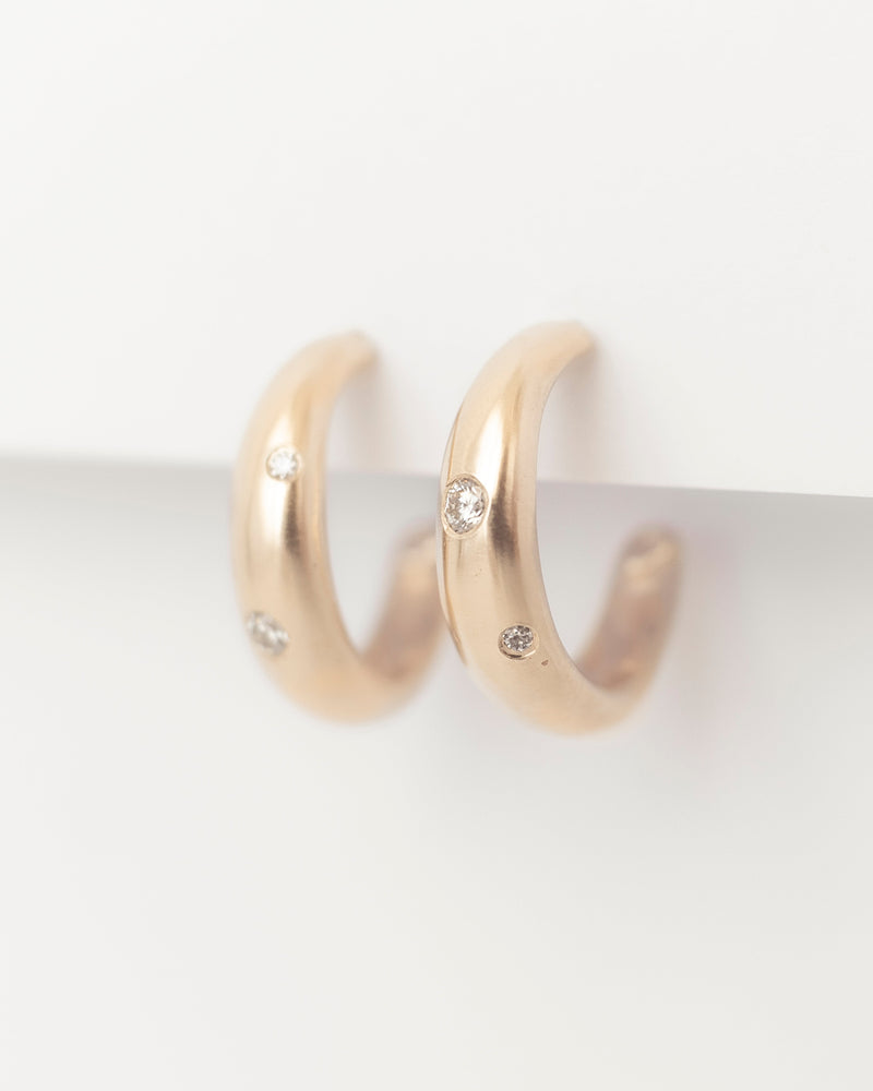 Lune Hoops Deux Yellow Gold