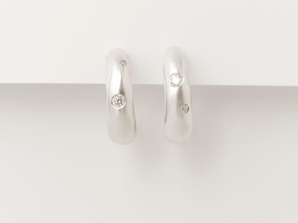 Lune Hoops Deux Silver