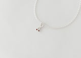 Cerise - Cherry Charm Necklace Gemstones Silver - Ready to Ship