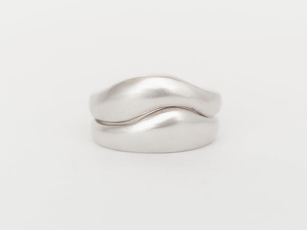 Aurore Plain Stack White Gold