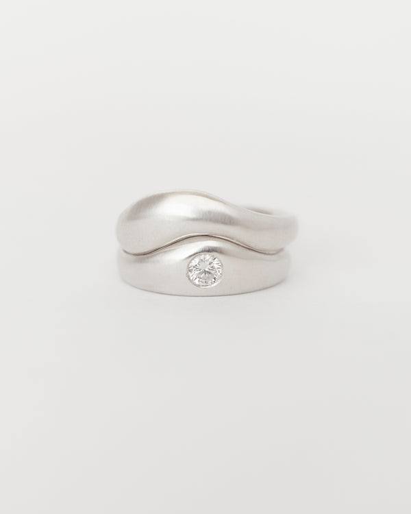 Aurore Une + Wave Plain Stack Silver