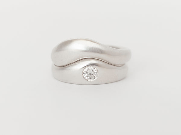 Aurore Une + Wave Plain Stack Silver