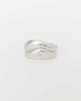Aurore Une + Wave Constellation Stack White Gold