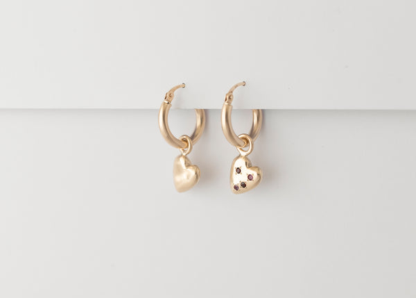 Coeur - Love Charm Hoops Gold