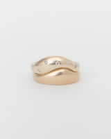Aurore Plain + Wave Constellation Stack Yellow Gold