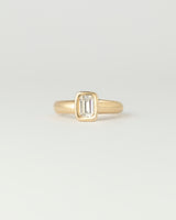 Aurora Solitaire - Emerald Cut Diamond - Yellow Gold