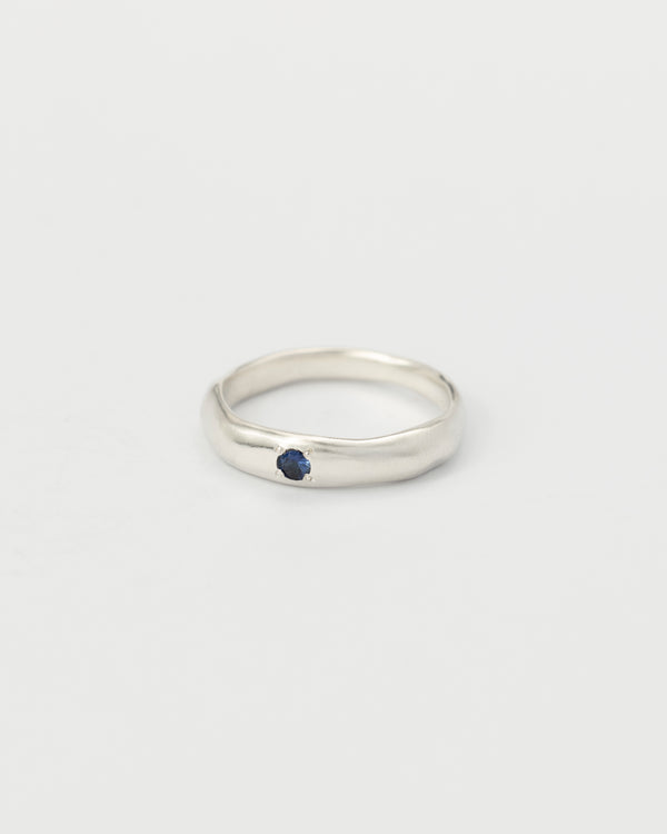 Molten birthstone ring silver