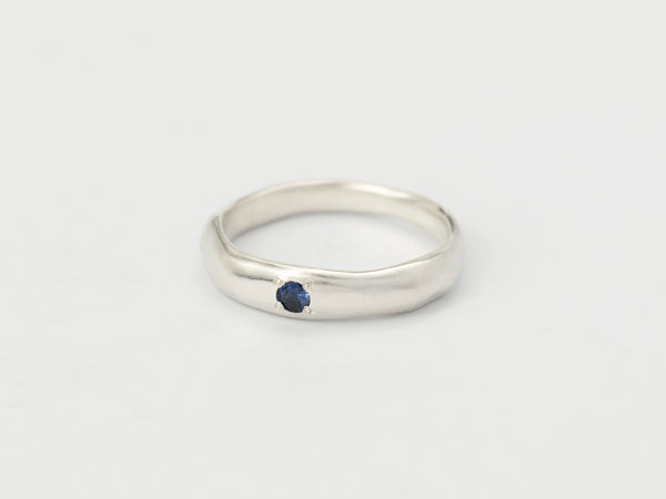 Molten birthstone ring silver