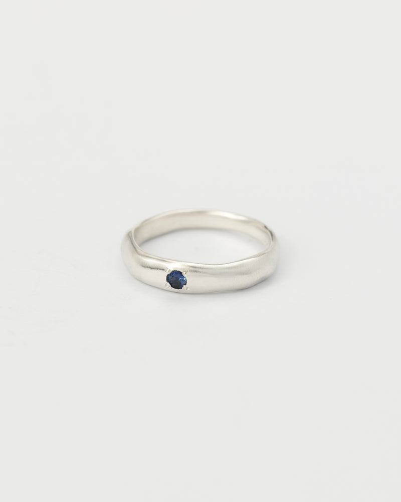 Molten birthstone ring silver