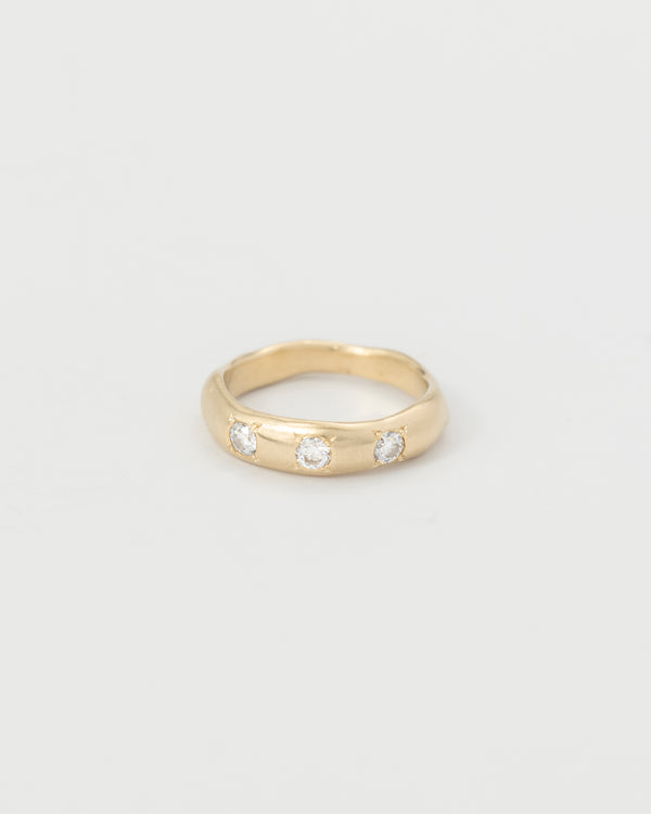 Molten birthstone ring gold