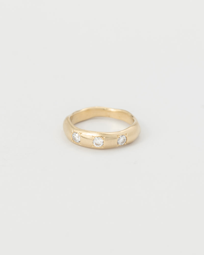 Molten multi-gemstone ring gold