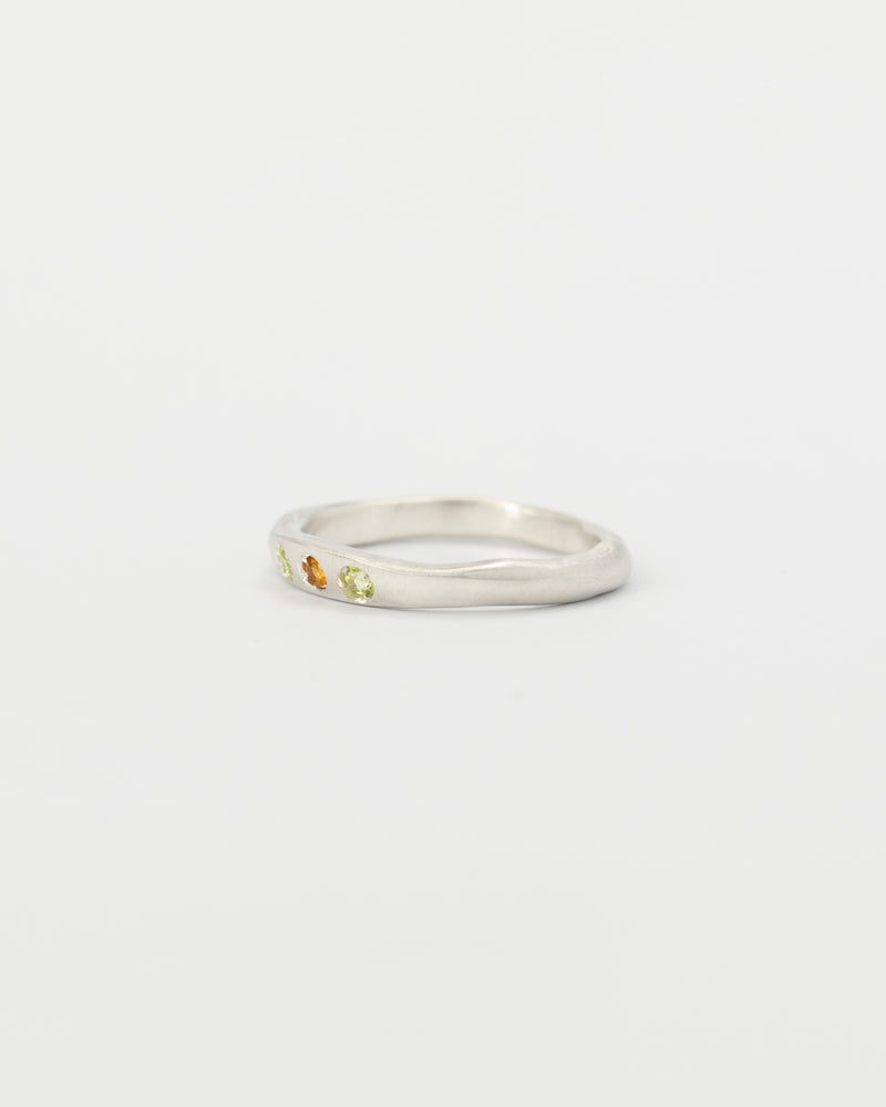 Fine multi gemstone ring silver
