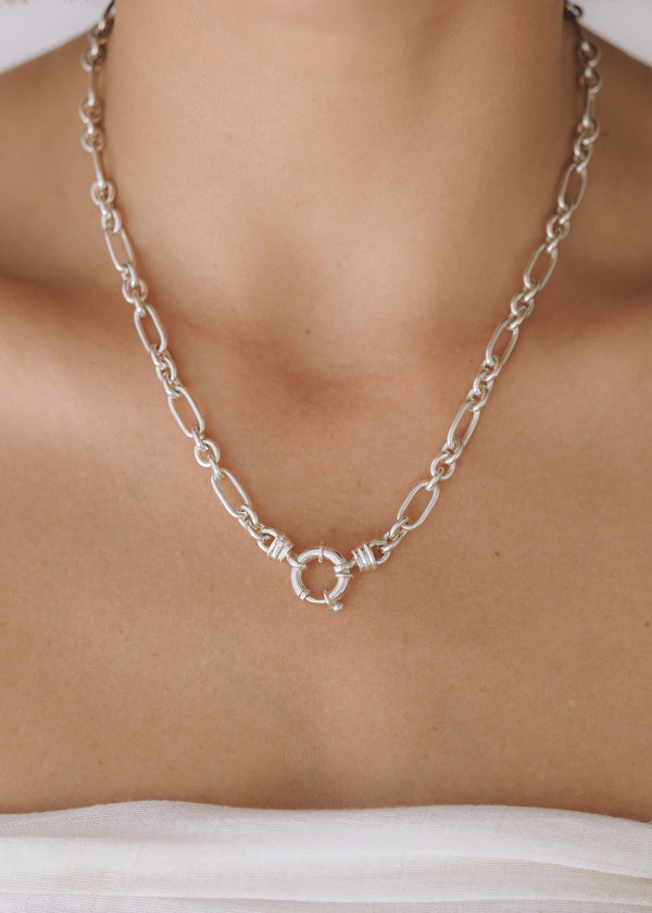 Chunky Mixed Links Belcher Chain Silver (6.5mm) - Ready to Ship