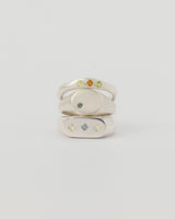 Fine multi gemstone ring silver