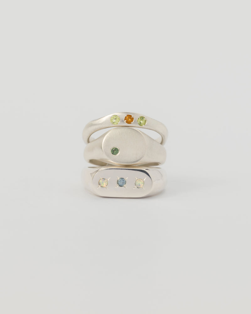 Fine multi gemstone ring silver