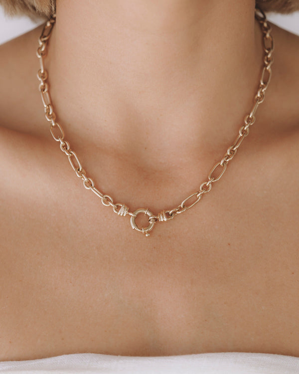 Chunky Mixed Links Belcher Chain Gold (6.5mm)
