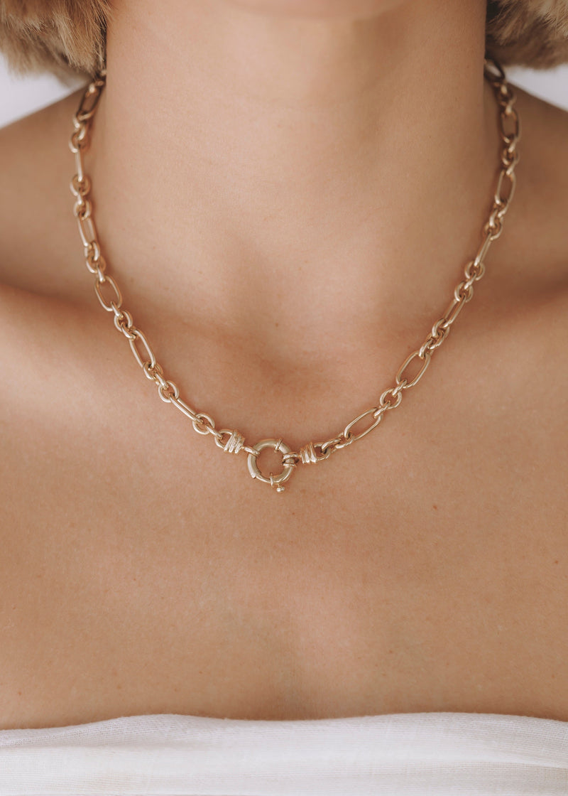 Chunky Mixed Links Belcher Chain Gold (6.5mm) - Ready to Ship
