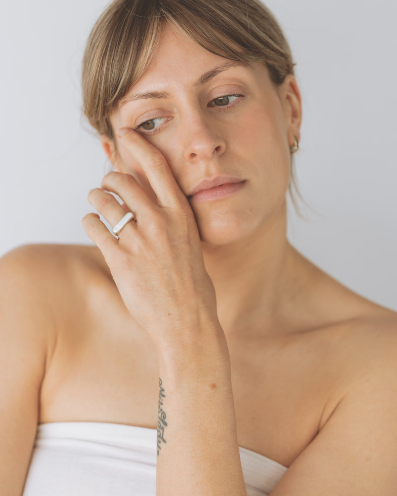 Rectangle signet ring silver