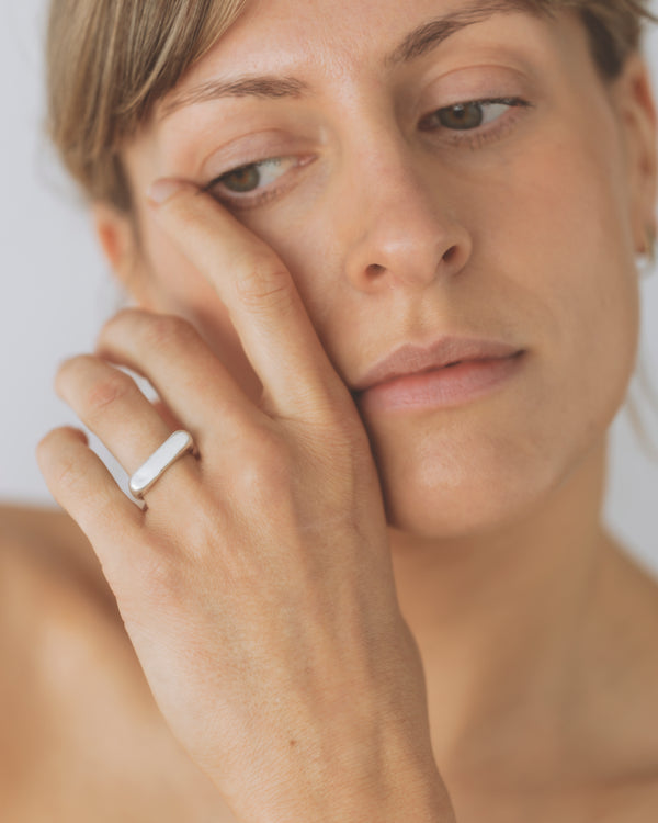 Rectangle signet ring silver