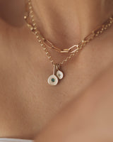 Birthstone necklace stack gold