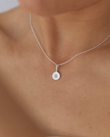 Birthstone necklace silver