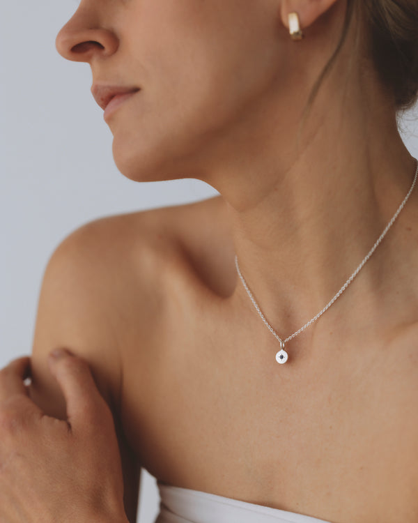 Mini birthstone necklace silver