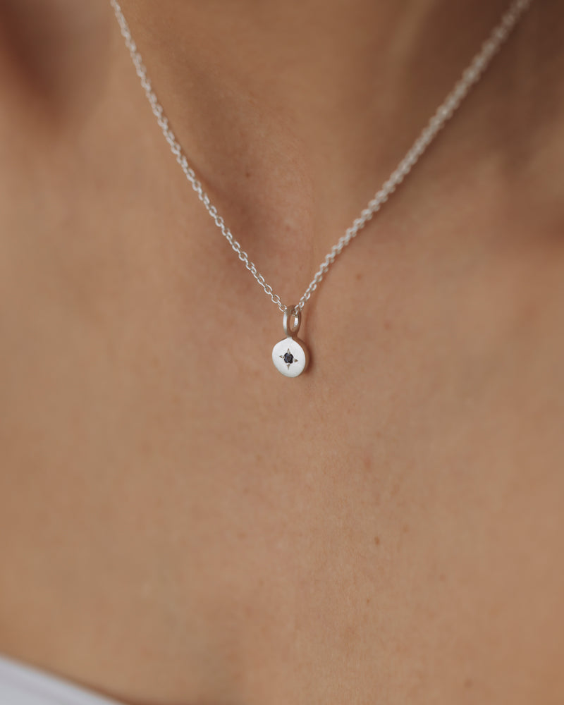 Mini birthstone necklace silver