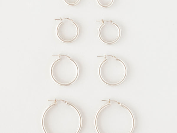 Chunky Italian hoops silver