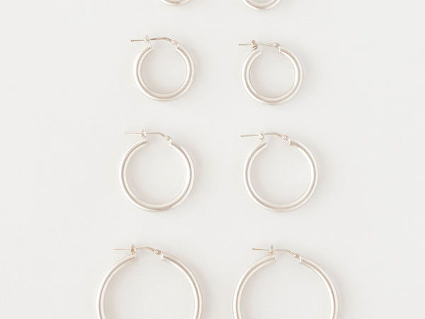 Chunky Italian hoops silver - ready to ship