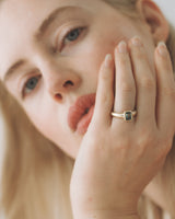 Aurora Solitaire - Emerald Cut Parti Sapphire - White Gold