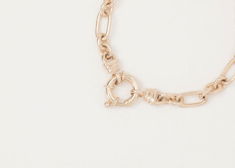 Chunky Mixed Links Belcher Bracelet Gold (6.5mm) - Ready to Ship
