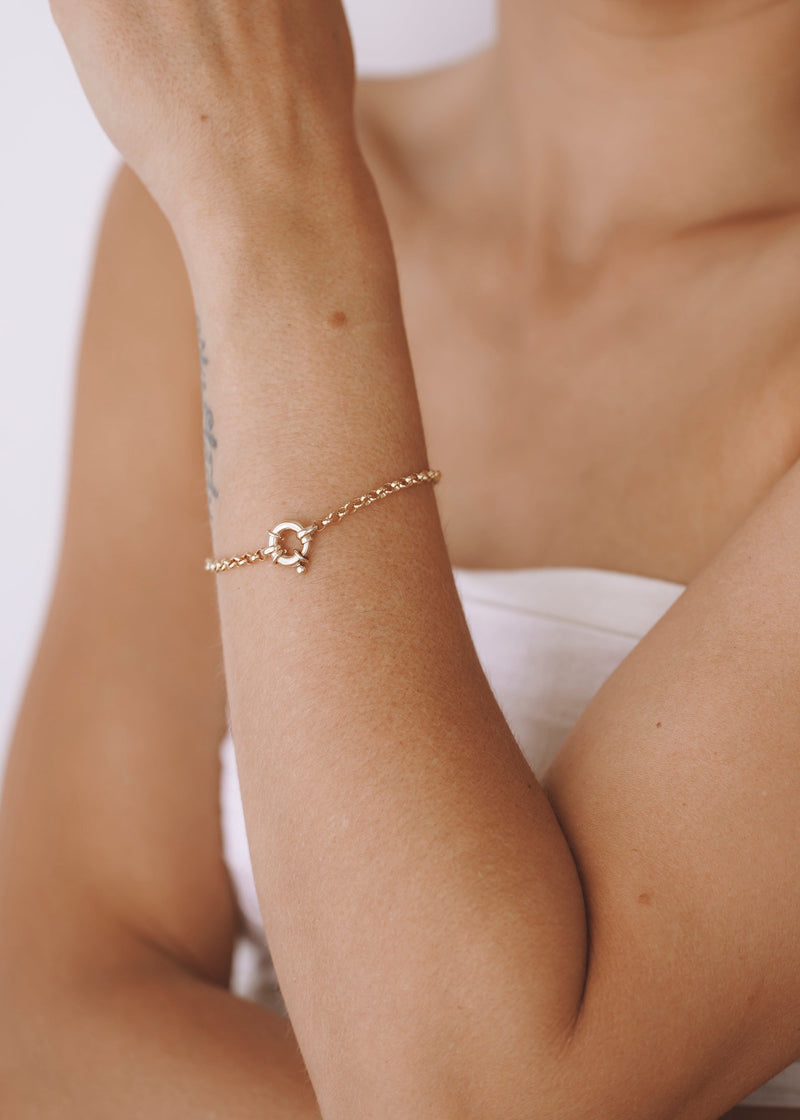 Bold Belcher Bracelet Gold (3.4mm) - Ready to Ship