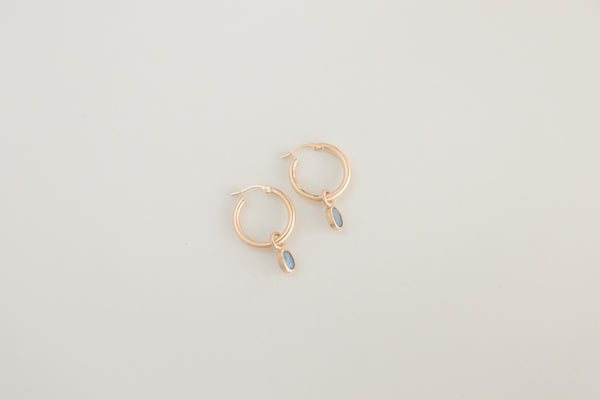 Opal hoops gold