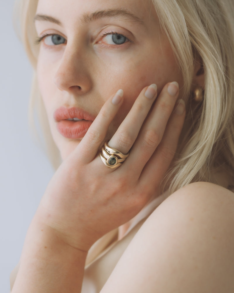 Dune ring - Gemstones - Yellow Gold