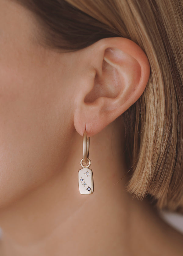 Constellation - Zodiac Charm Hoops Gold